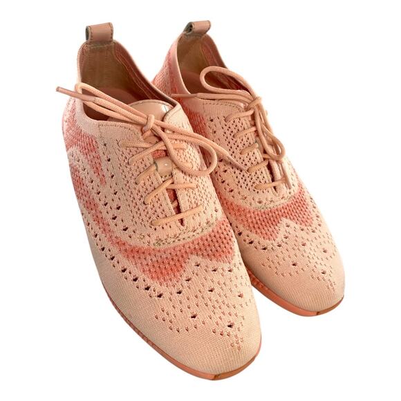 Cole Haan Women 2.ZERØGRAND Stitchlite™ Wingtip Oxford Peach Pink Size 7B Shoes - Picture 3 of 10